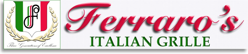Ferraros Italian Grille logo. Four generations of excellance.